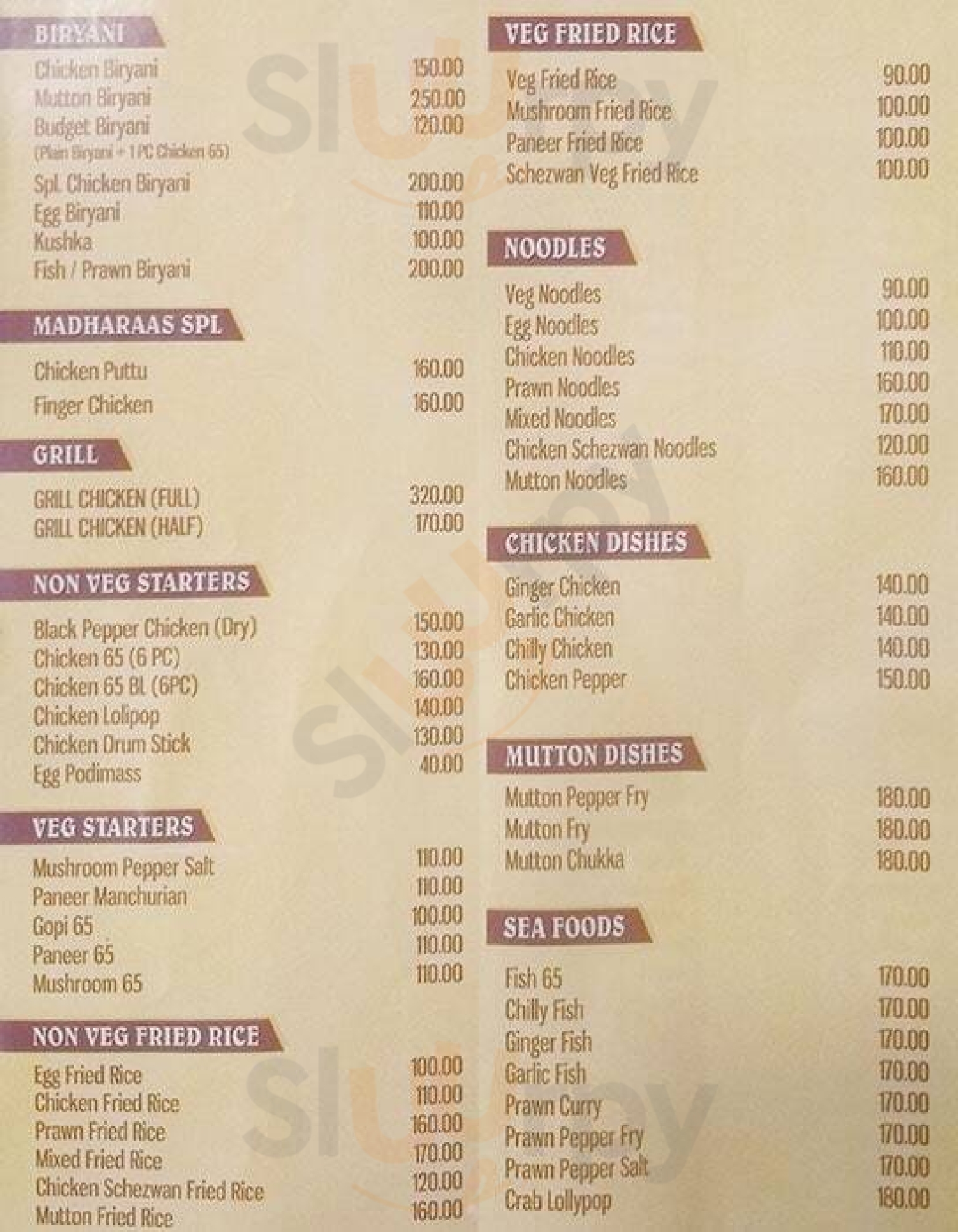 Madharaas Biriyani Chennai (Madras) Menu - 1