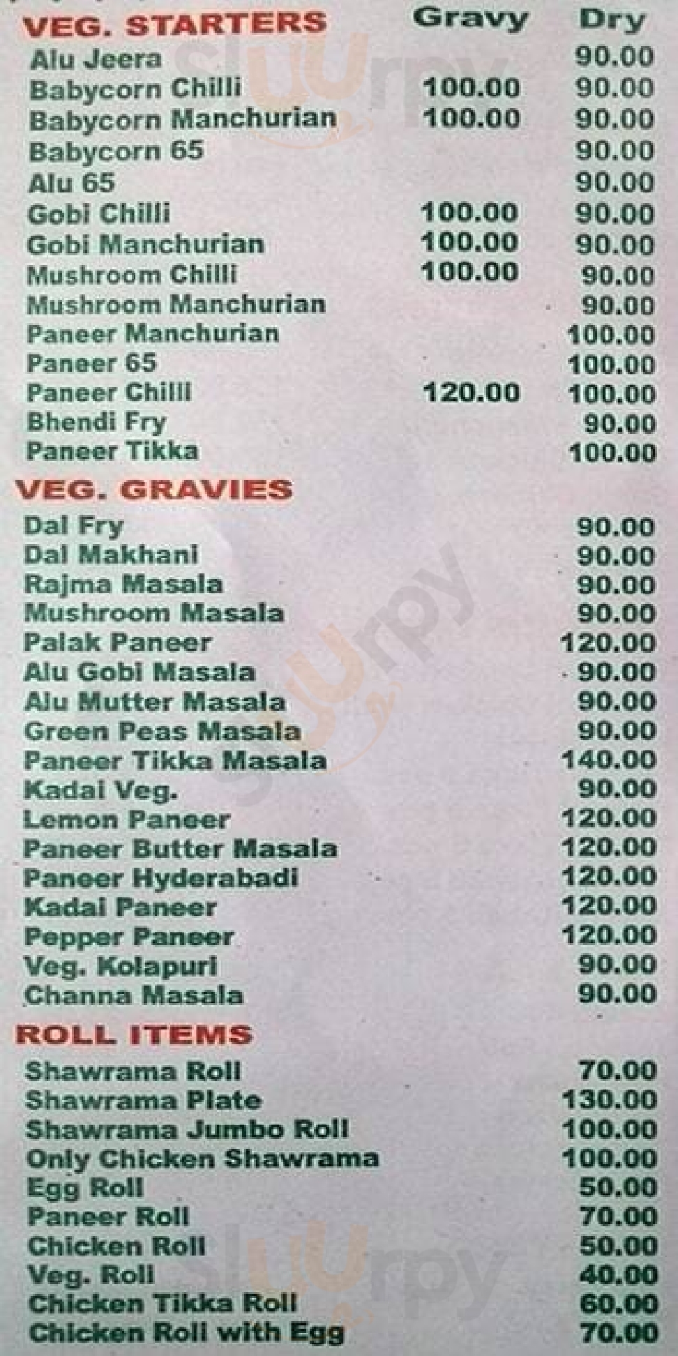 Chillies Restaurant Bengaluru Menu - 1