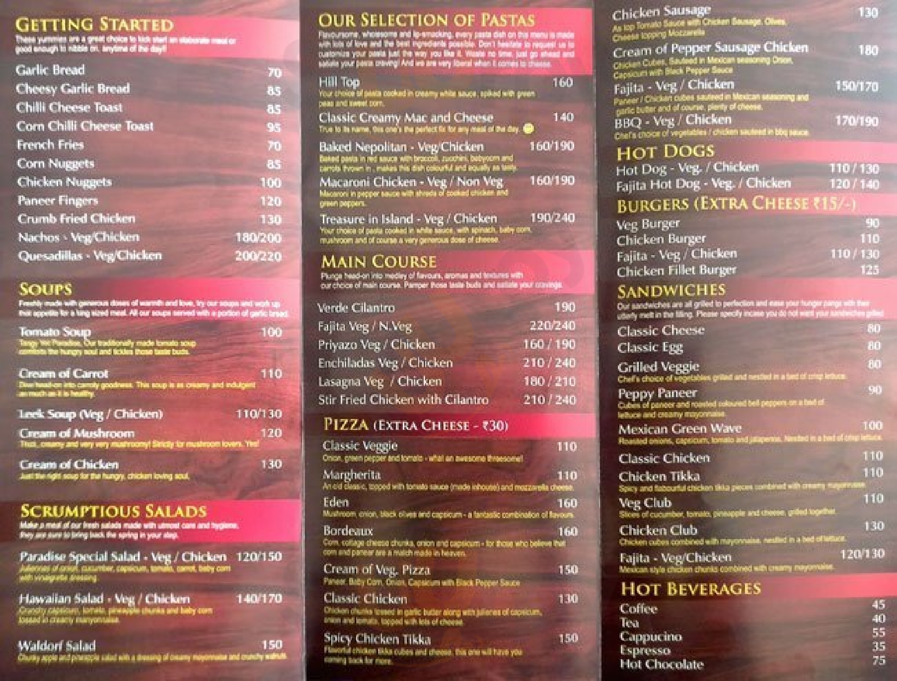 Cake Paradise Chennai (Madras) Menu - 1