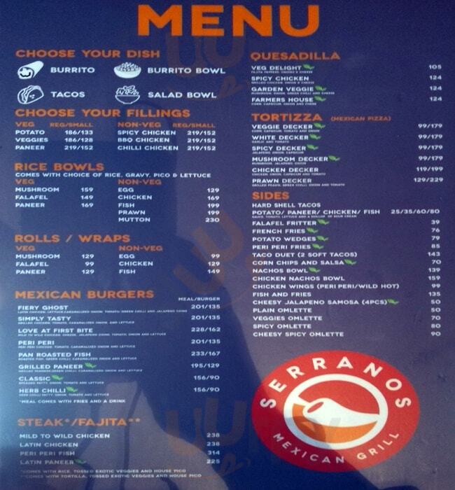 Serranos Mexican Grill Bengaluru Menu - 1