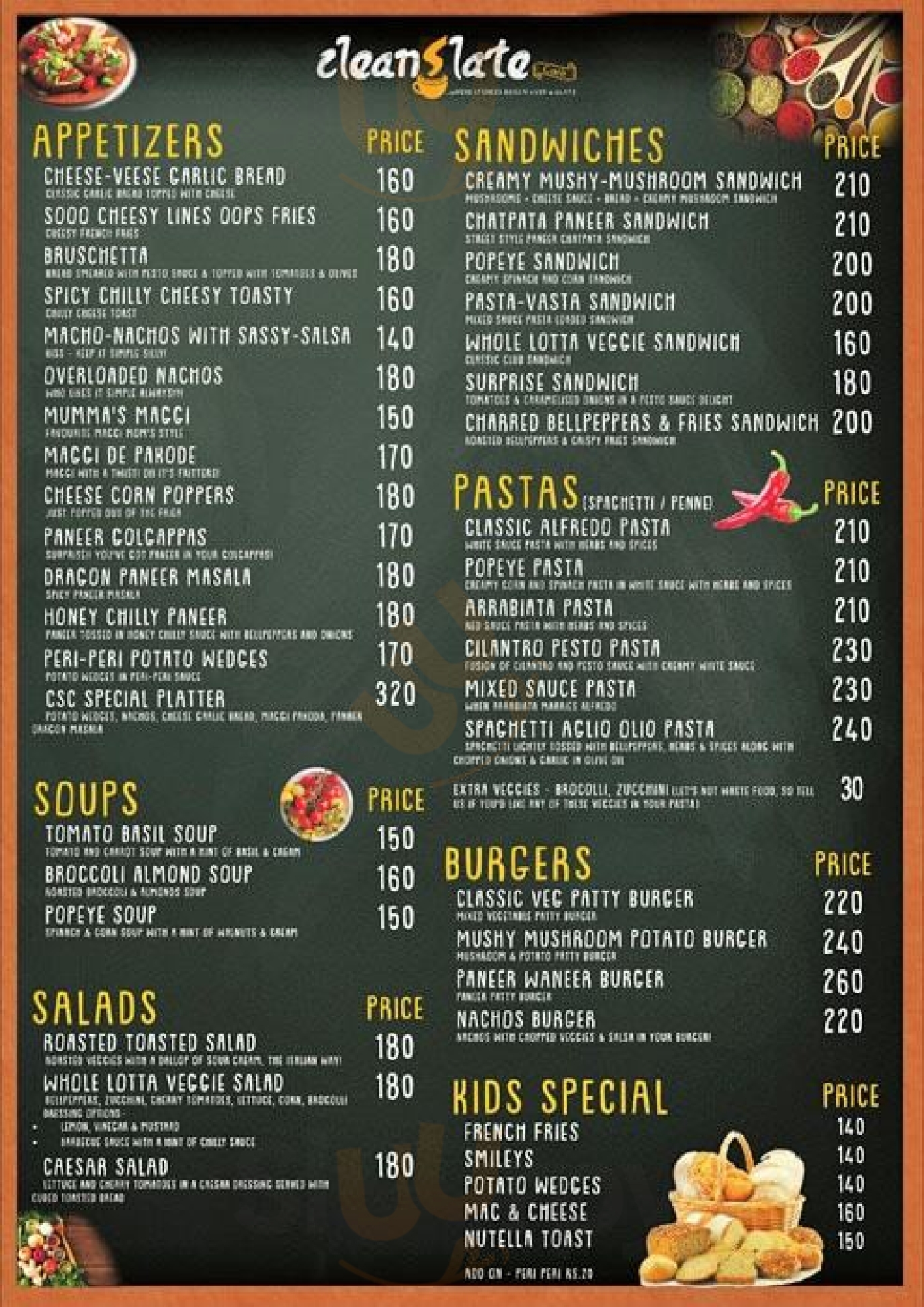 Clean Slate Cafe Bengaluru Menu - 1