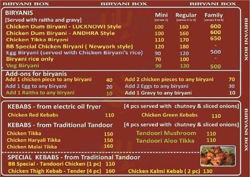 Biryani Box Bengaluru Menu - 1