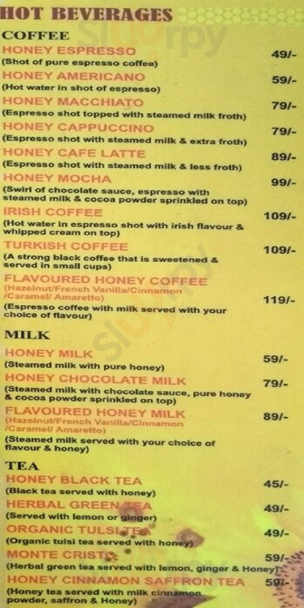 Honey Hut Cafe - Shimla Shimla Menu - 1