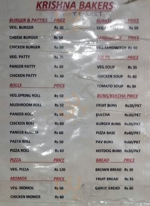 Krishna Bakery Shimla Menu - 1