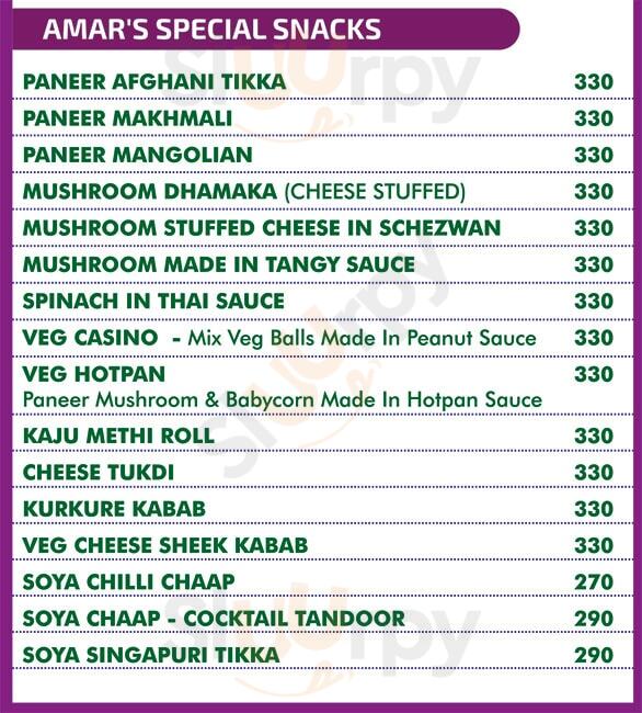 Amar Fast Food & Restaurant Kalyan Menu - 1