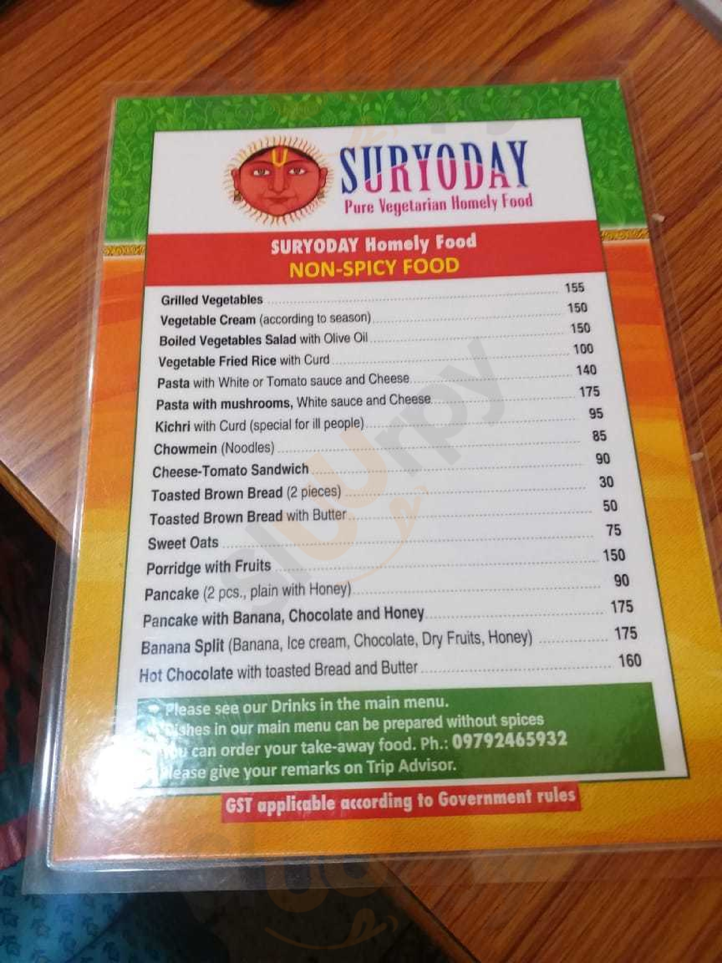 Suryoday Homely Food Varanasi Menu - 1