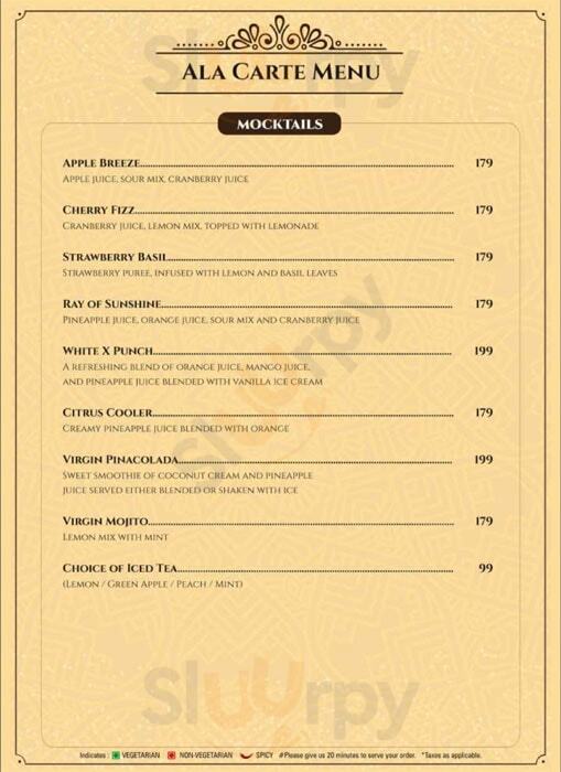 White X - Sky Lounge Nashik Menu - 1