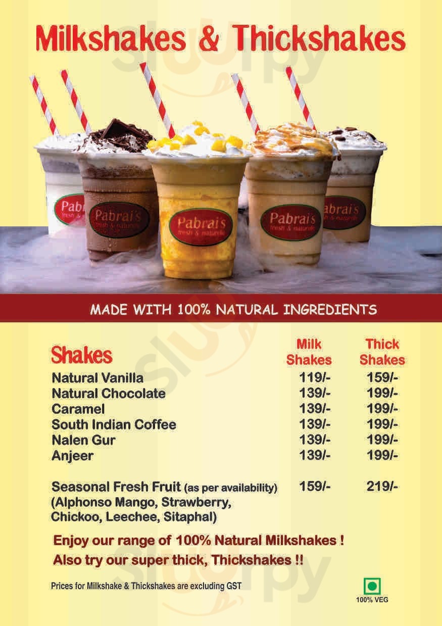 Pabrai's Fresh & Naturelle Ice Cream Raipur Menu - 1