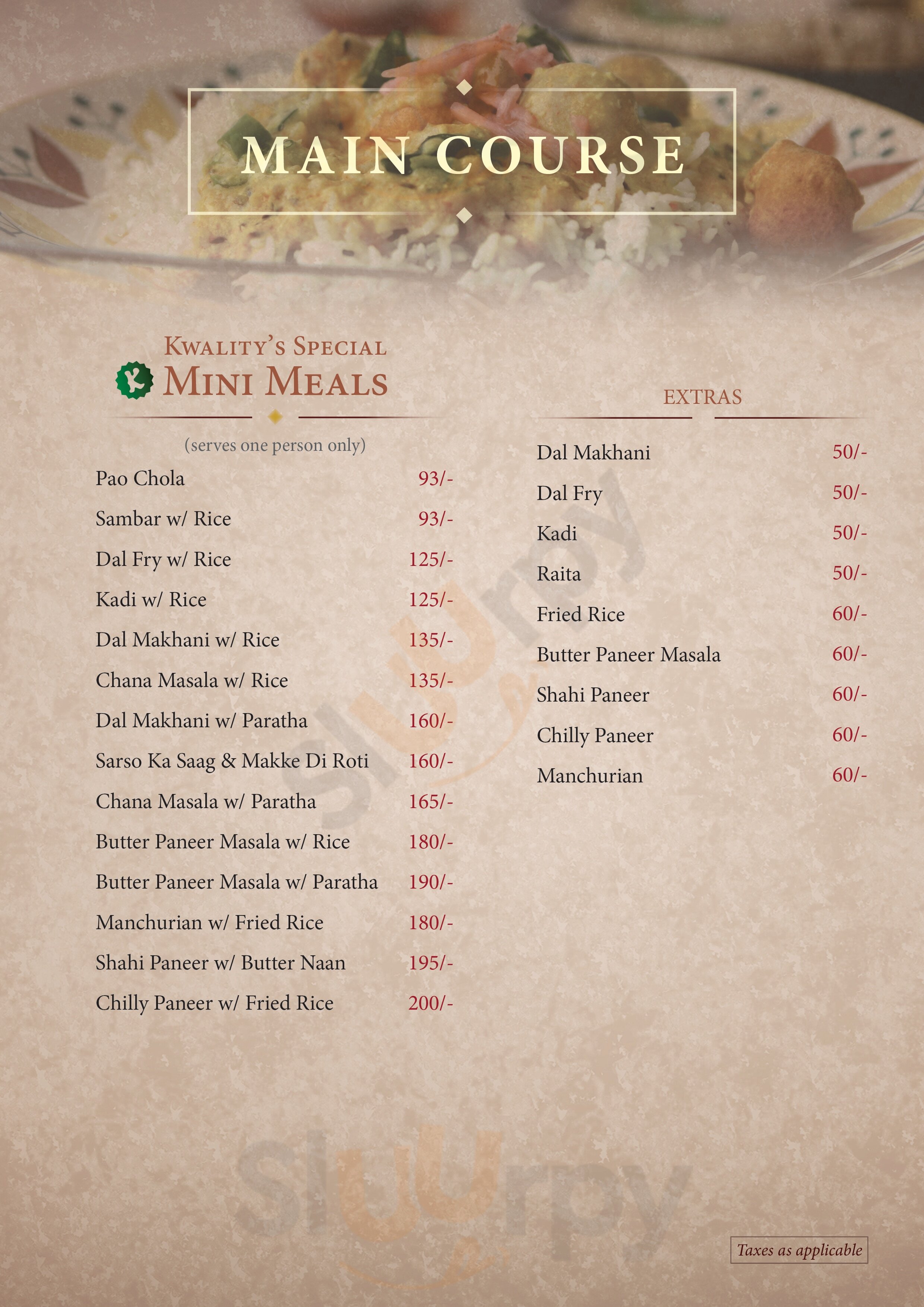 Kwality Restaurant Bhopal Menu - 1