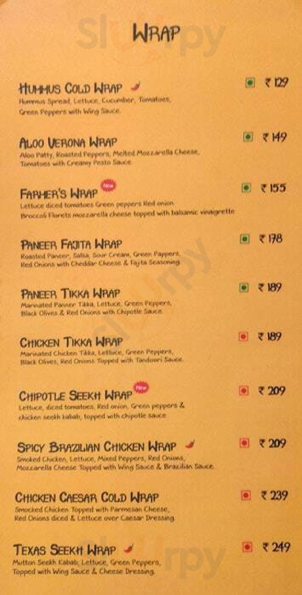 Sandella's Flatbread Cafe Amritsar Menu - 1