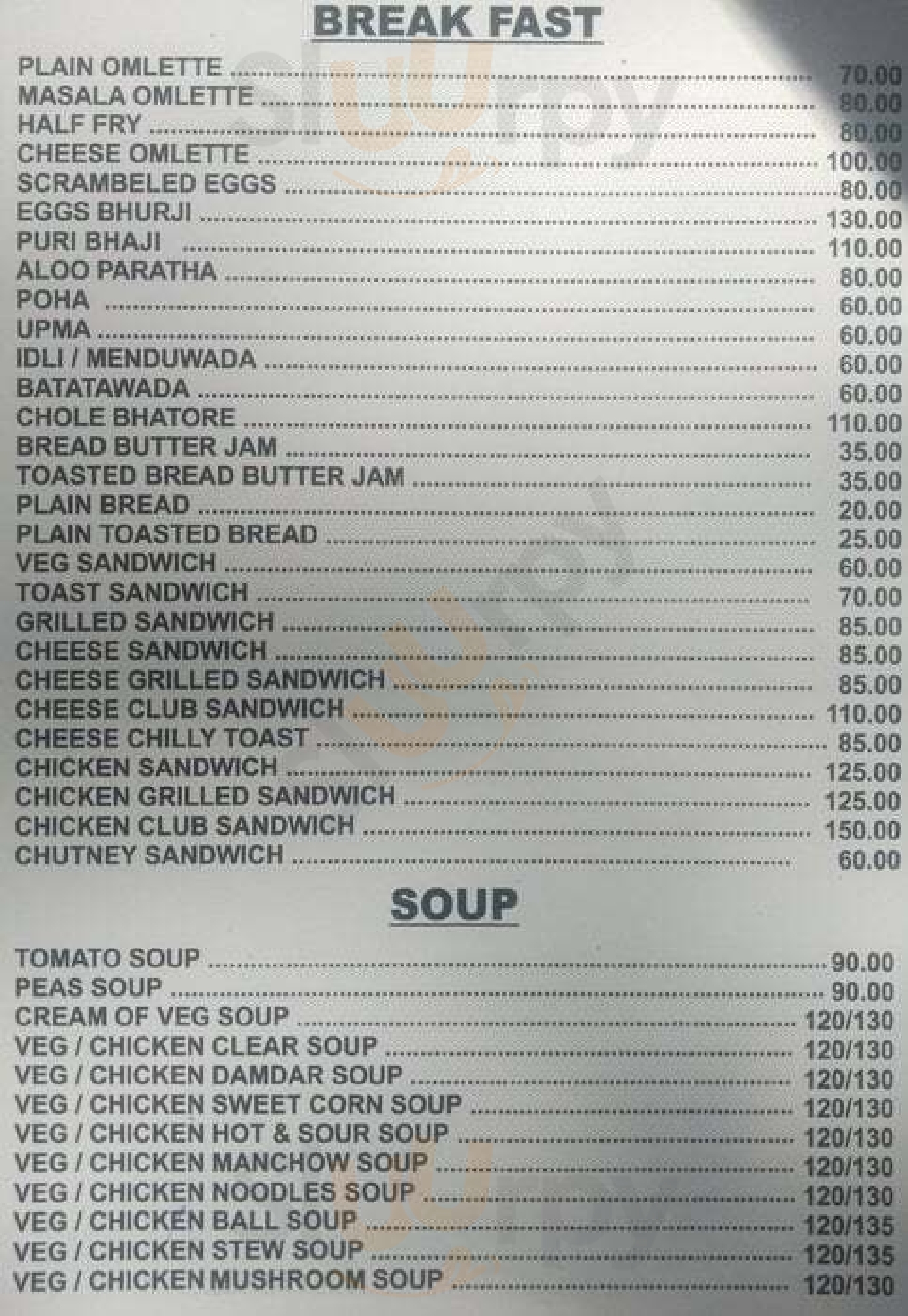 Rani Khandala Menu - 1