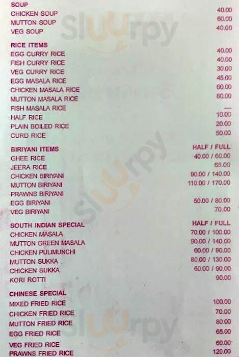 Suvarna Fast Food Restaurant Mangalore Menu - 1