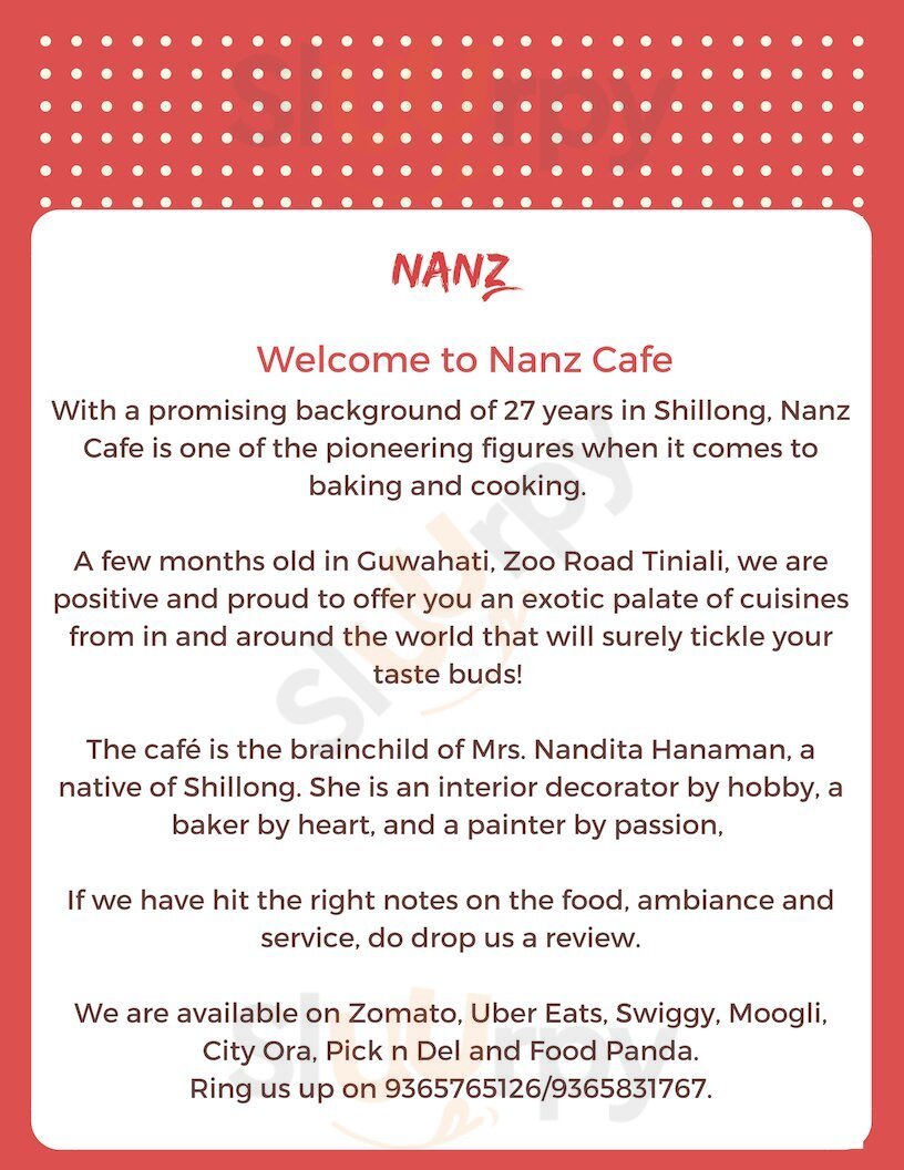 Nanz Cafe And Confectionery Guwahati Menu - 1
