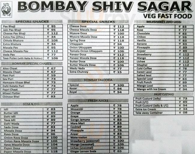 Bombay Shiv Sagar Kanpur Menu - 1