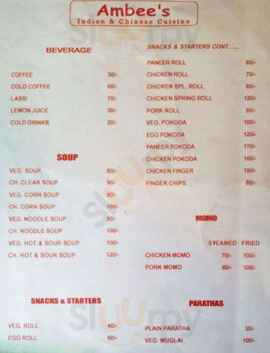 Ambee's Restaurant Guwahati Menu - 1