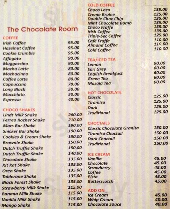 The Chocolate Room Bhopal Menu - 1