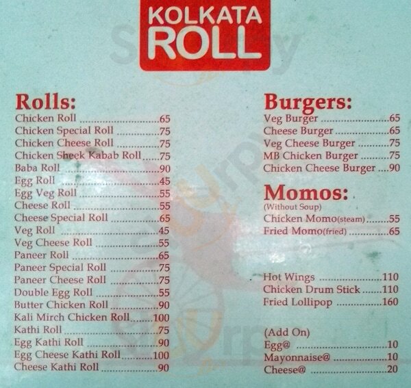 Kolkata Roll Guwahati Menu - 1