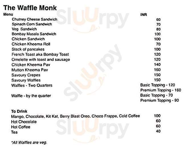 The Waffle Monk Panjim Menu - 1