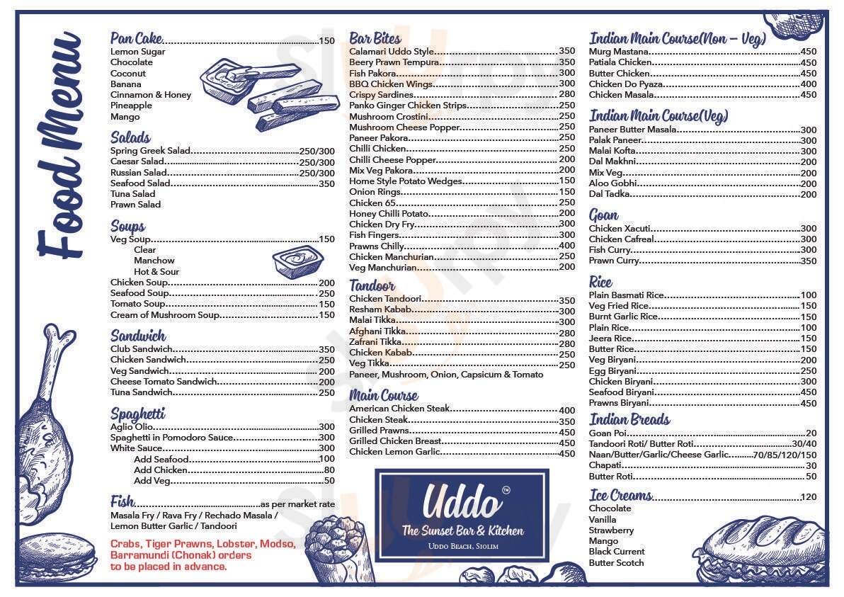 Uddo Life Sunset Bar & Restaurant Siolim Menu - 1