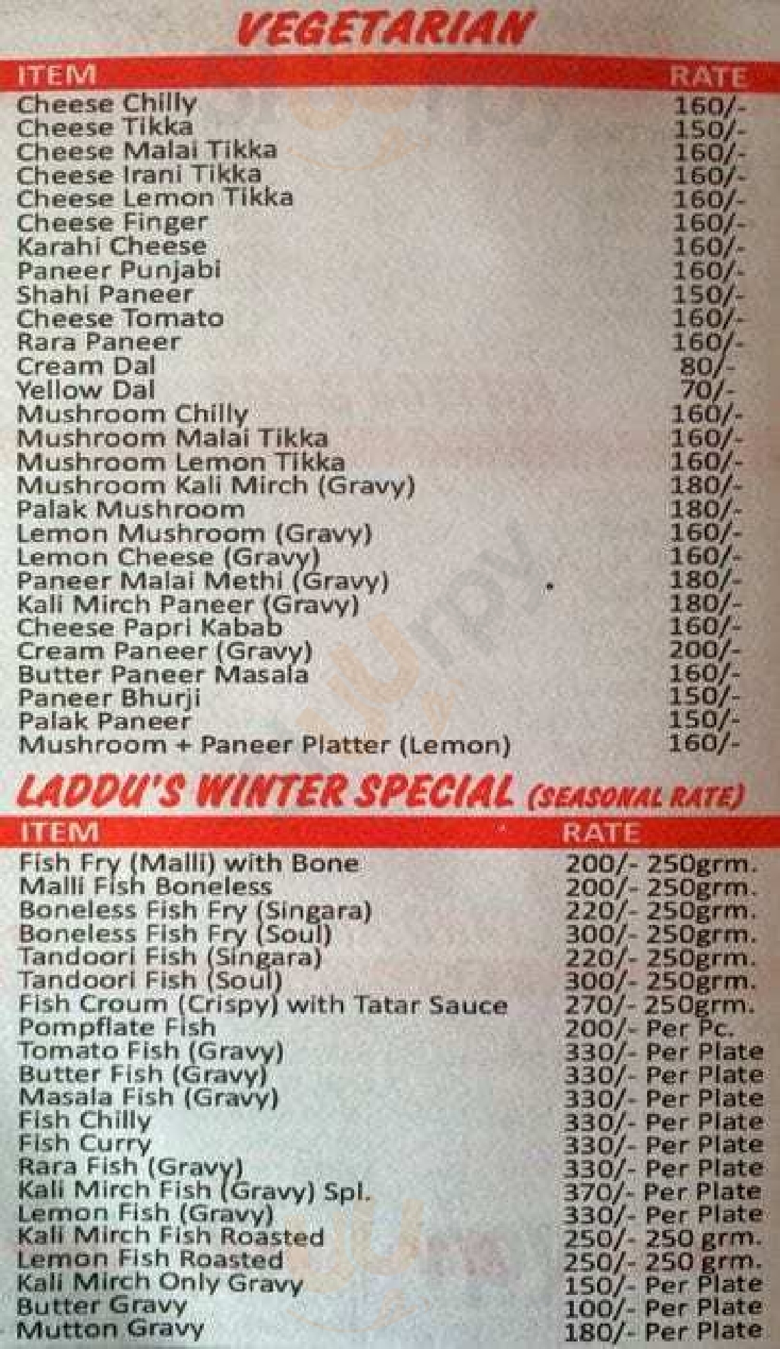 Laddu Fish & Chicken Corner Ludhiana Menu - 1