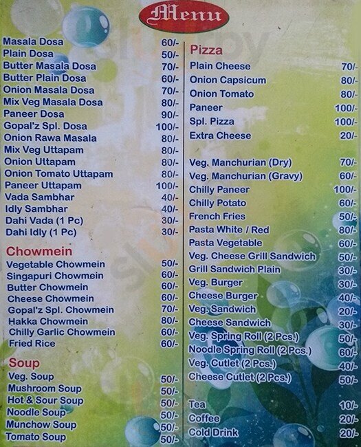 Gopal'z Fast Food.in Faridabad Menu - 1