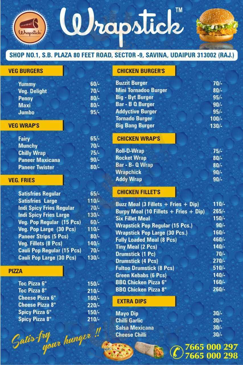 Wrapstick 7.0 Udaipur Menu - 1