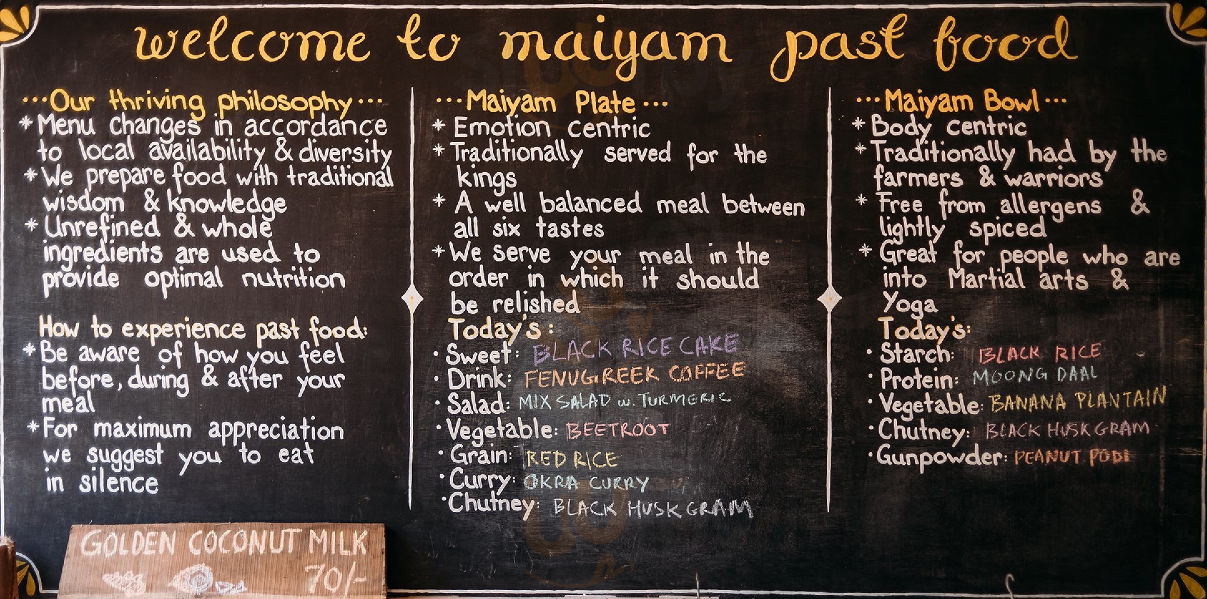 Maiyam Past Food Vegetarian Auroville Menu - 1