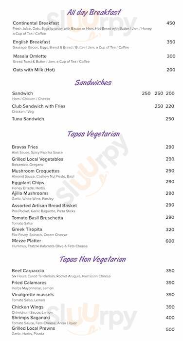 Por Do Sol Beach Lounge Mandrem Menu - 1