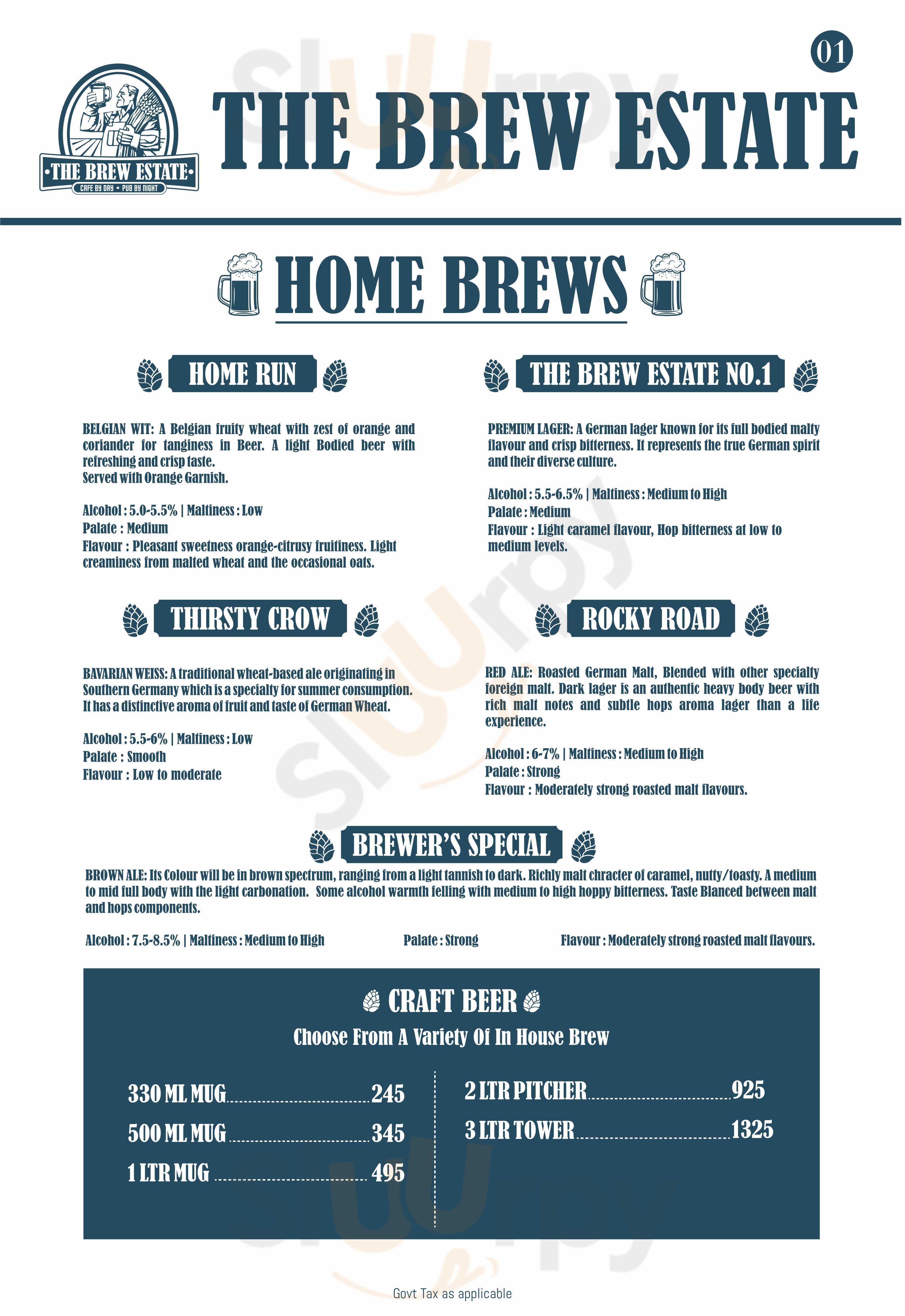 The Brew Estate Patiala Patiala Menu - 1