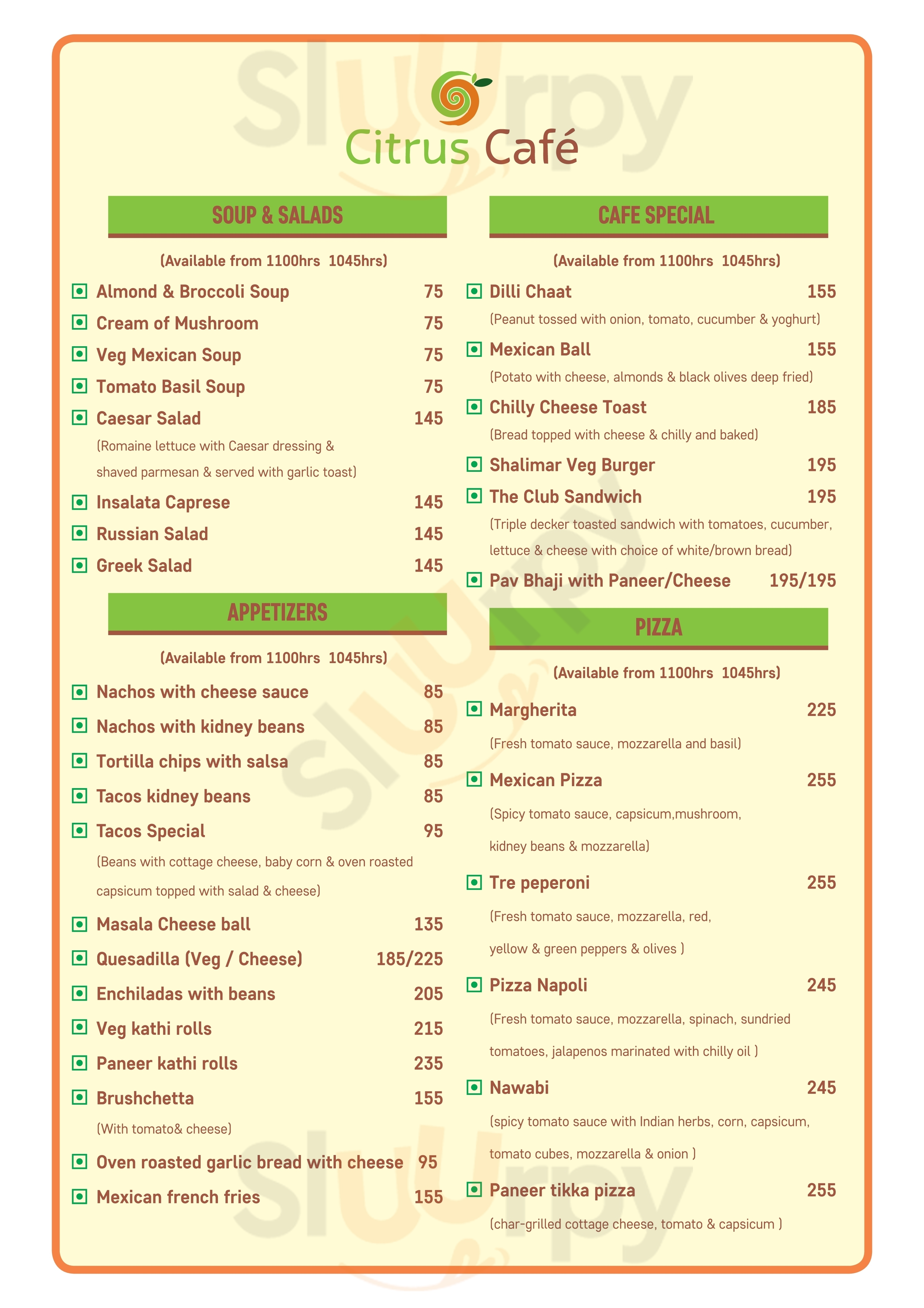 Citrus Cafe Ankleshwar Menu - 1