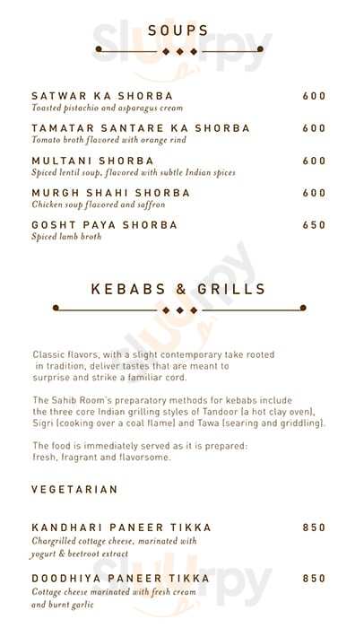 The Sahib Room & Kipling Bar Mumbai Menu - 1