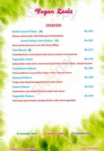 Vegan Zeals Pondicherry Menu - 1