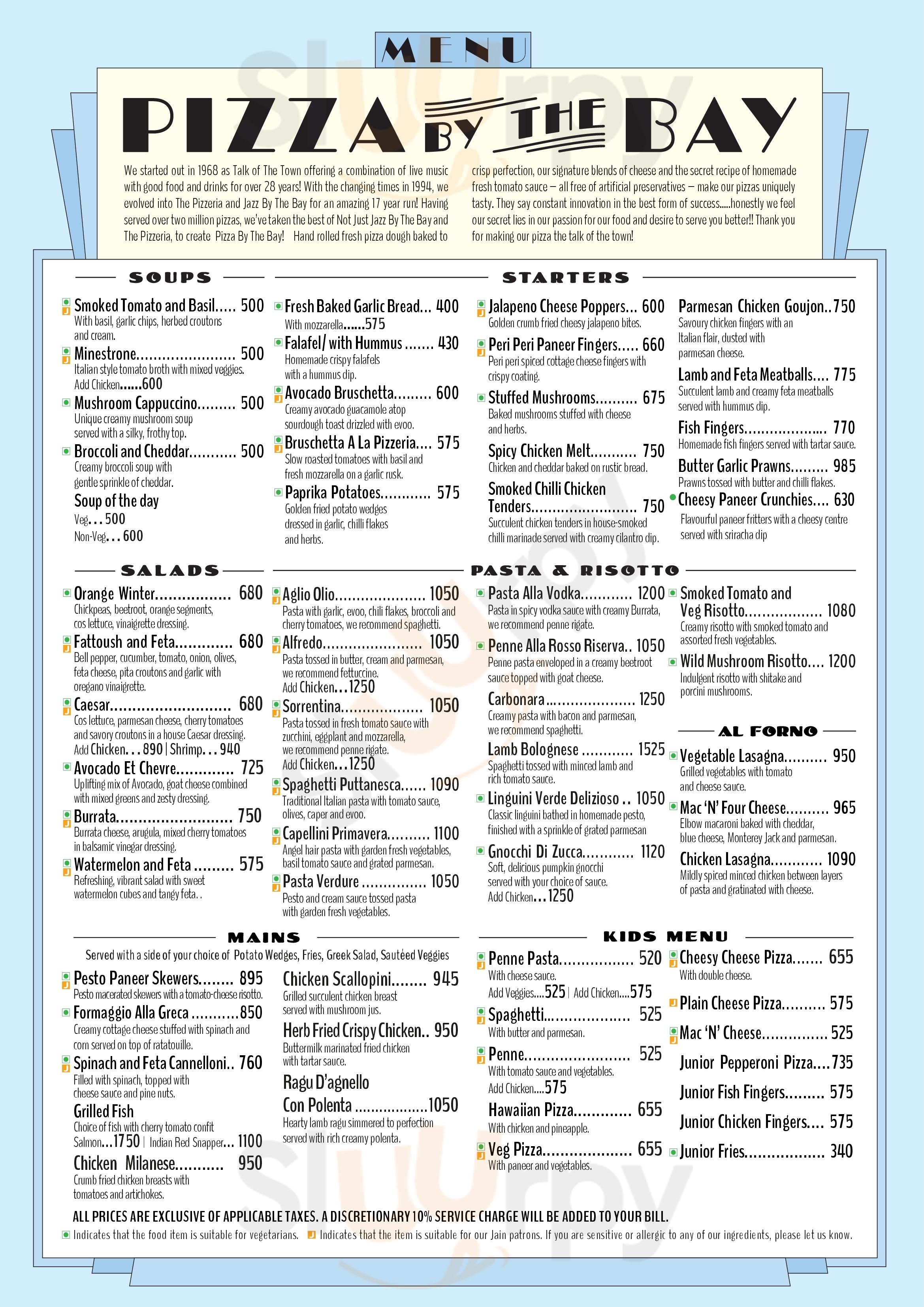 Main Menu - Pizza By The Bay