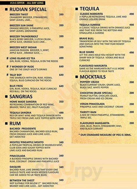 Rude Lounge Belapur Navi Mumbai Menu - 1