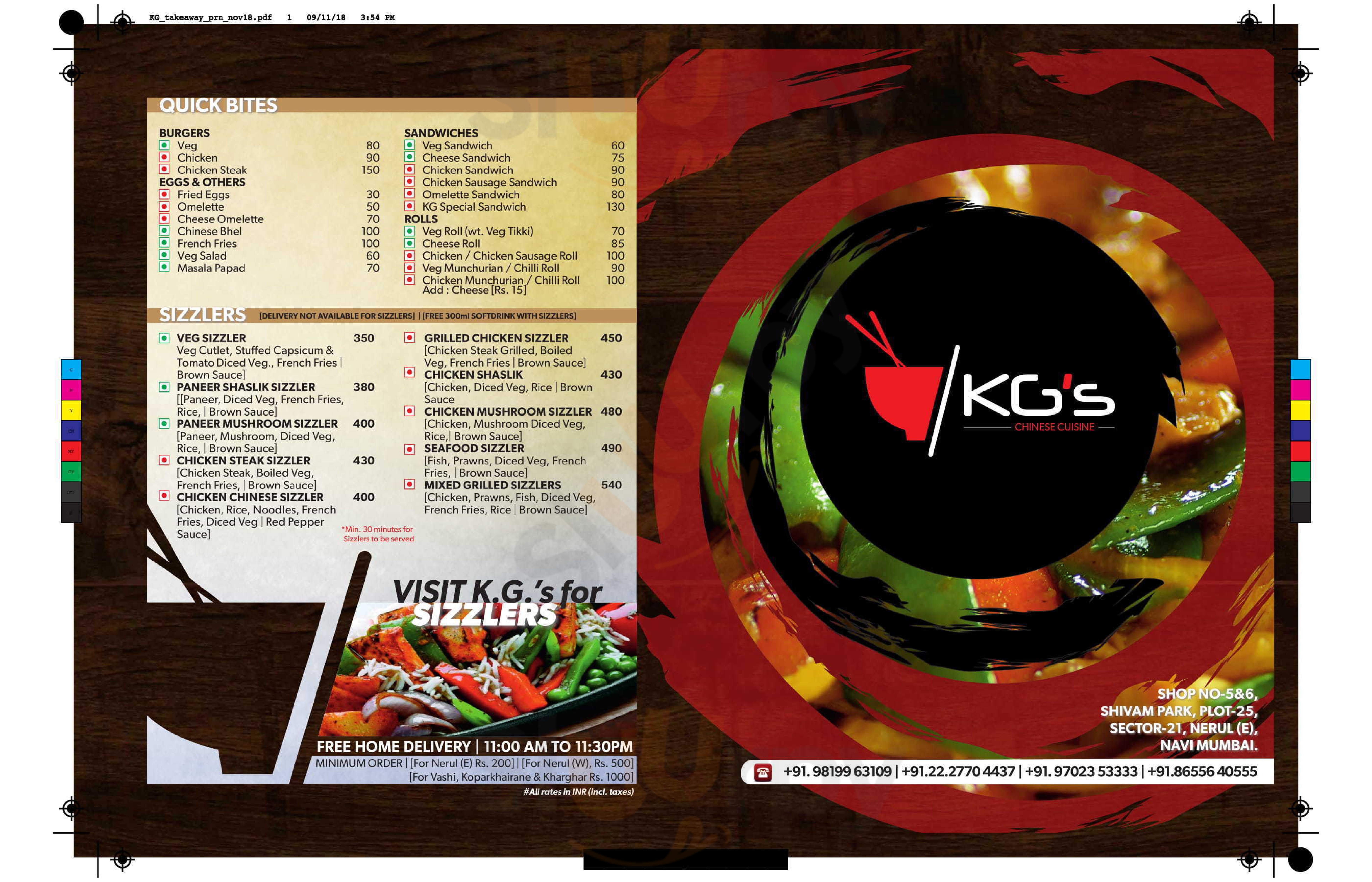 Kg's Chinese Fast Food Navi Mumbai Menu - 1