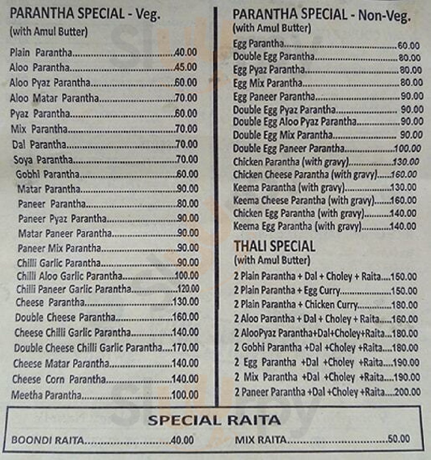 Moolchand Parantha New Delhi Menu - 1