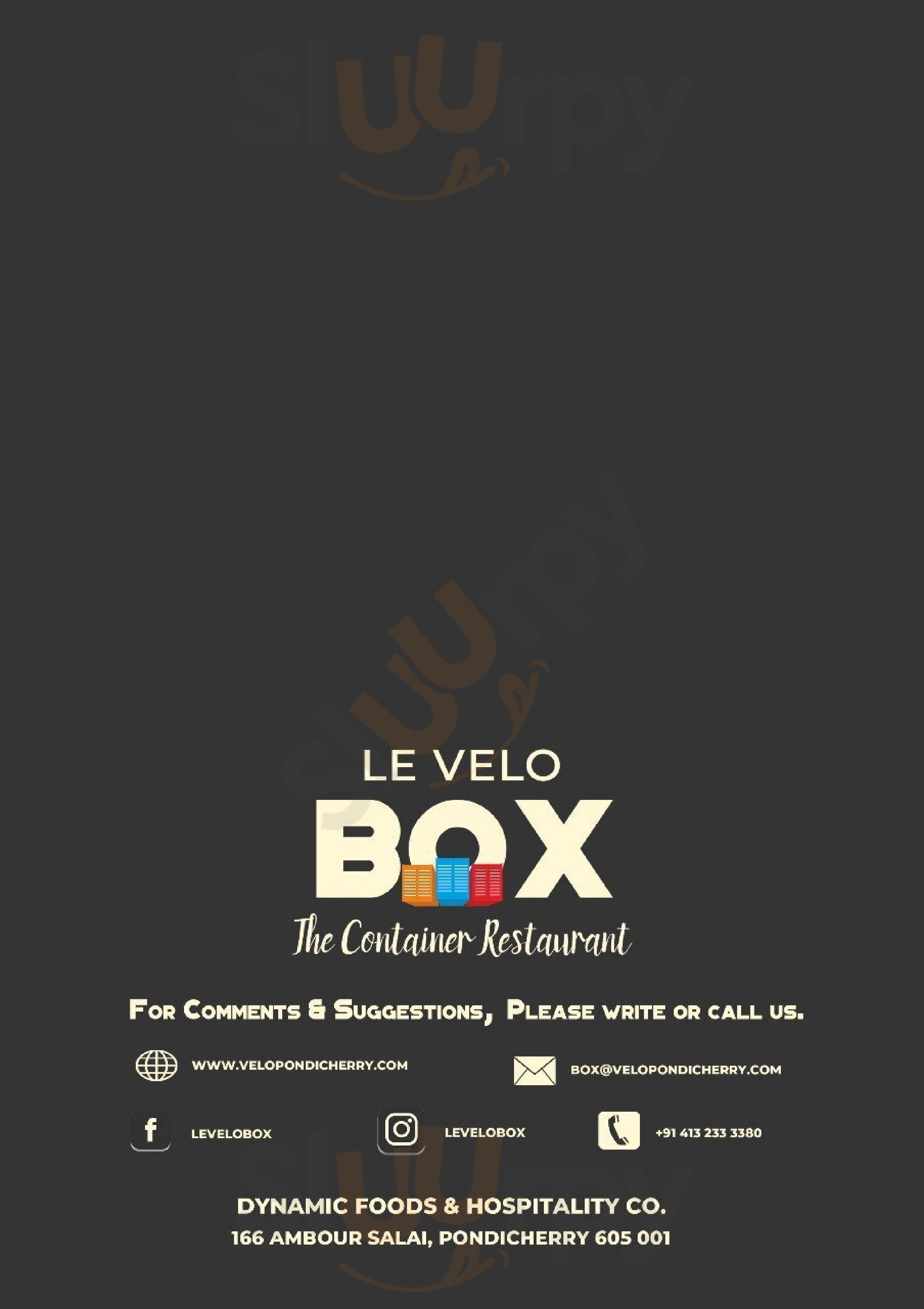 Le Velo Box Pondicherry Menu - 1