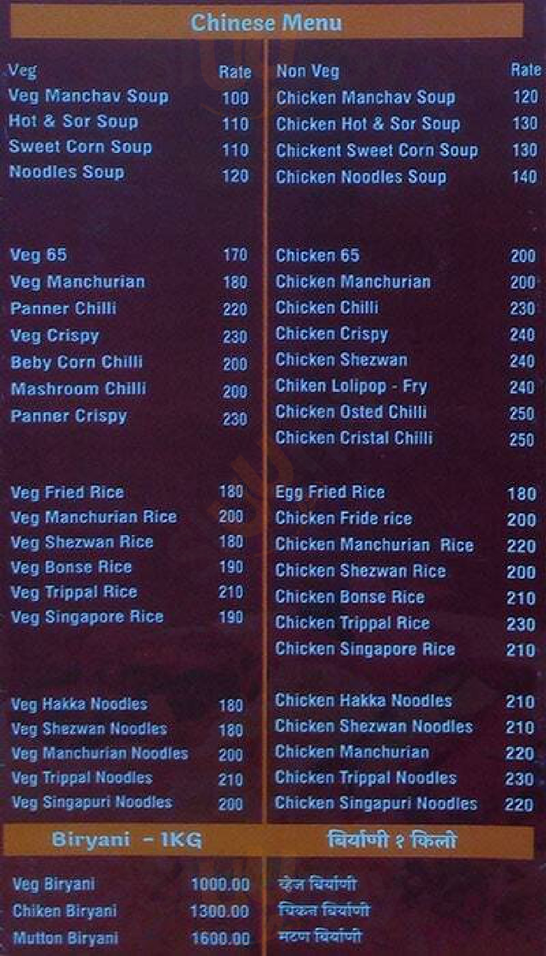 Bajirao Restaurant Navi Mumbai Menu - 1