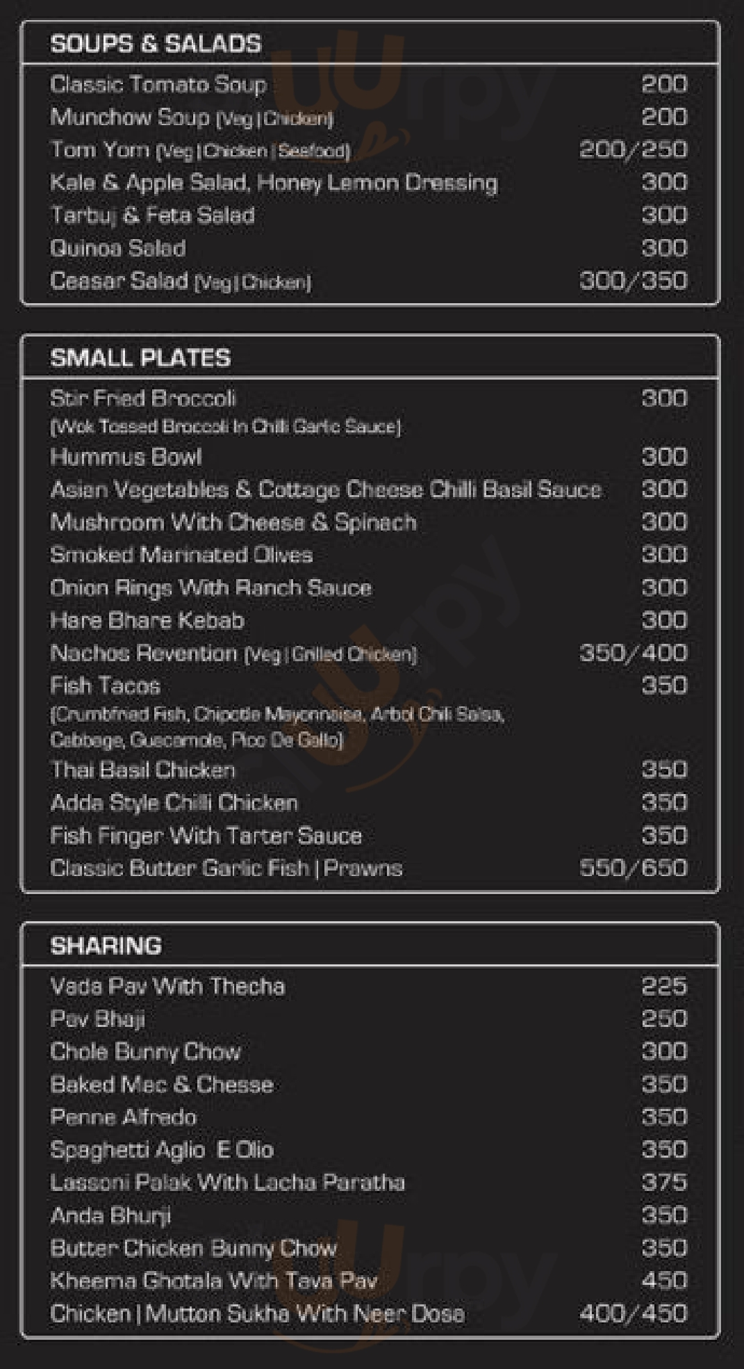 R'adda Mumbai Menu - 1