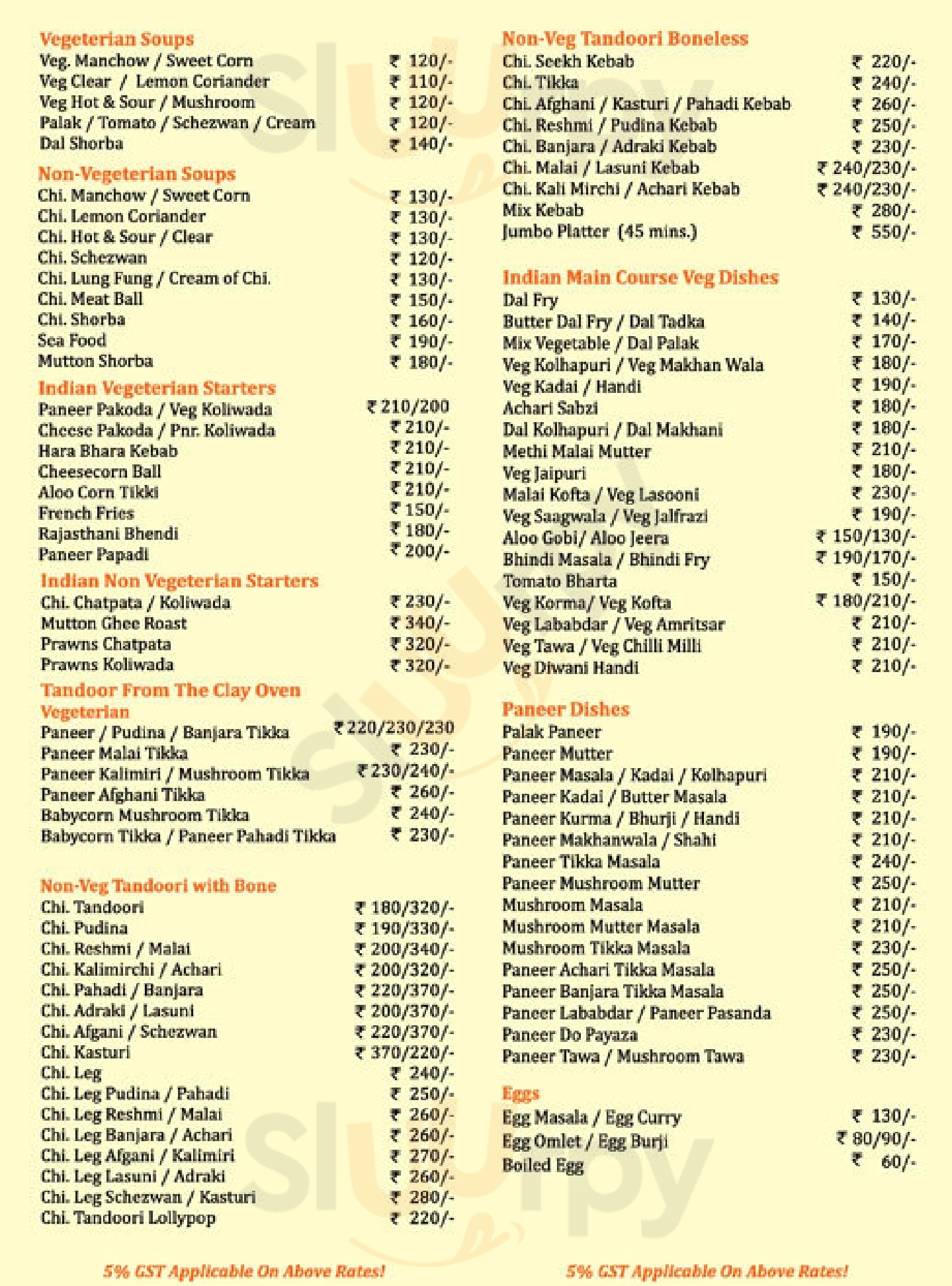 Hilton Tandoor Corner Navi Mumbai Menu - 1