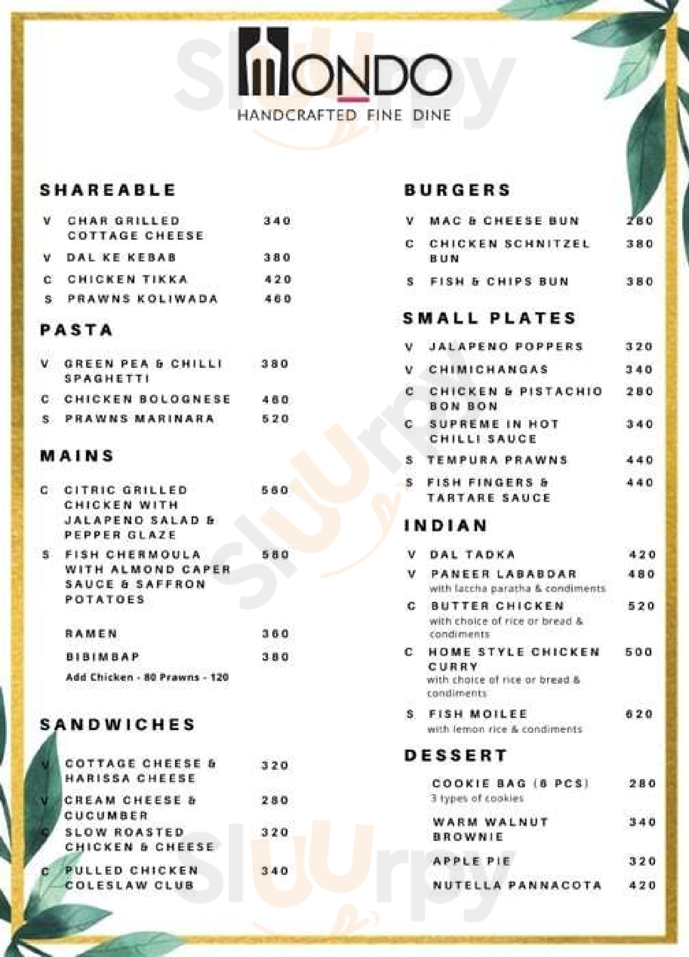 Mondo Fine Dine Mumbai Menu - 1