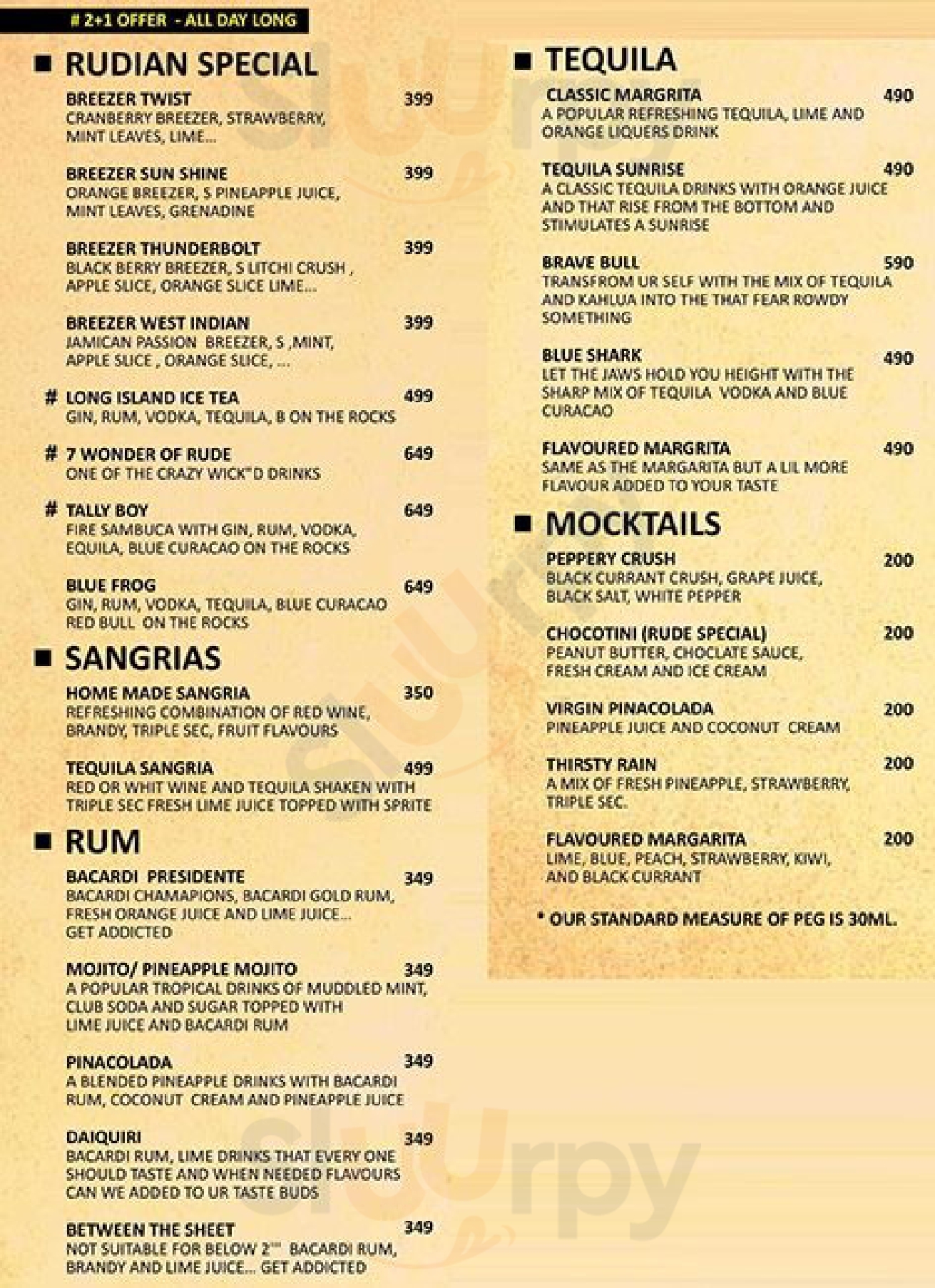 Rude Lounge Mumbai Menu - 1