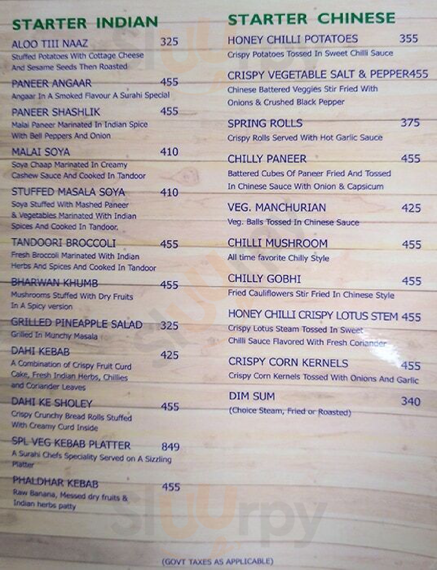 Surahi The Veg Kitchen And Bar New Delhi Menu - 1