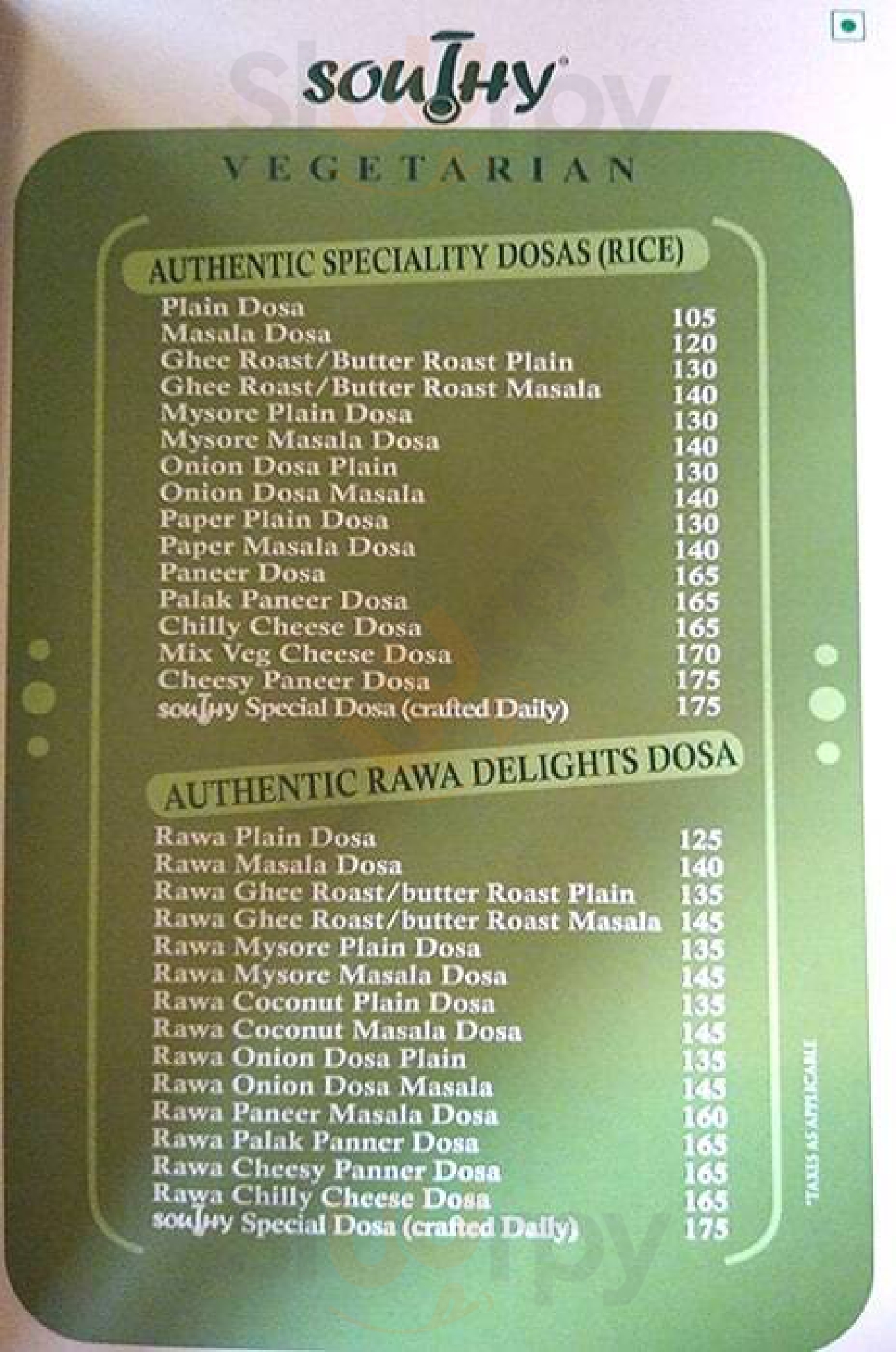 Southy New Delhi Menu - 1