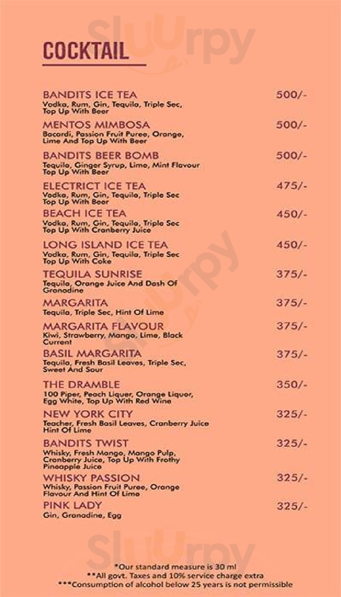 2 Bandits New Delhi Menu - 1