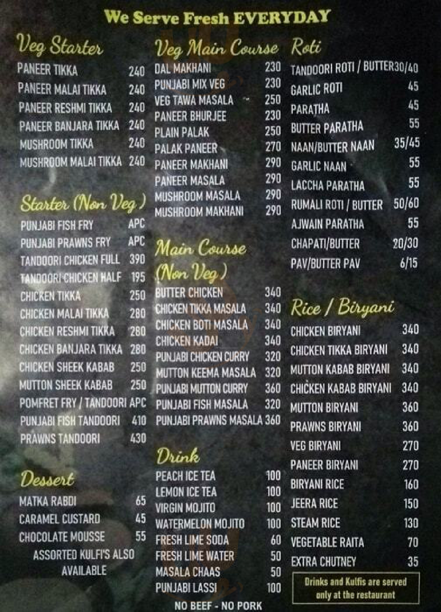 Jai Jawan Restaurant Mumbai Menu - 1