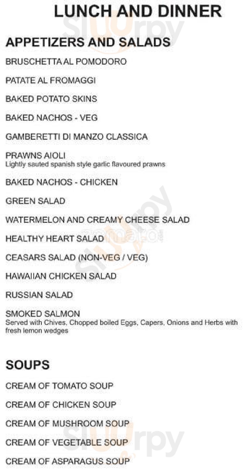 Tangerine Cafe Mumbai Menu - 1