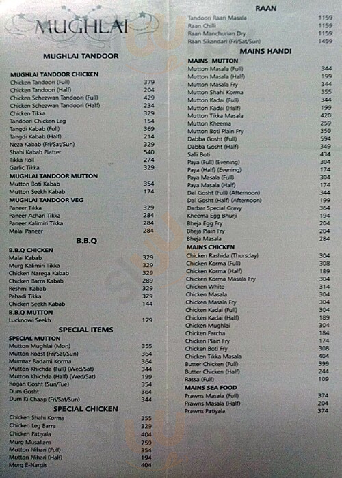 Jaffer Bhai's Delhi Darbar Mumbai Menu - 1