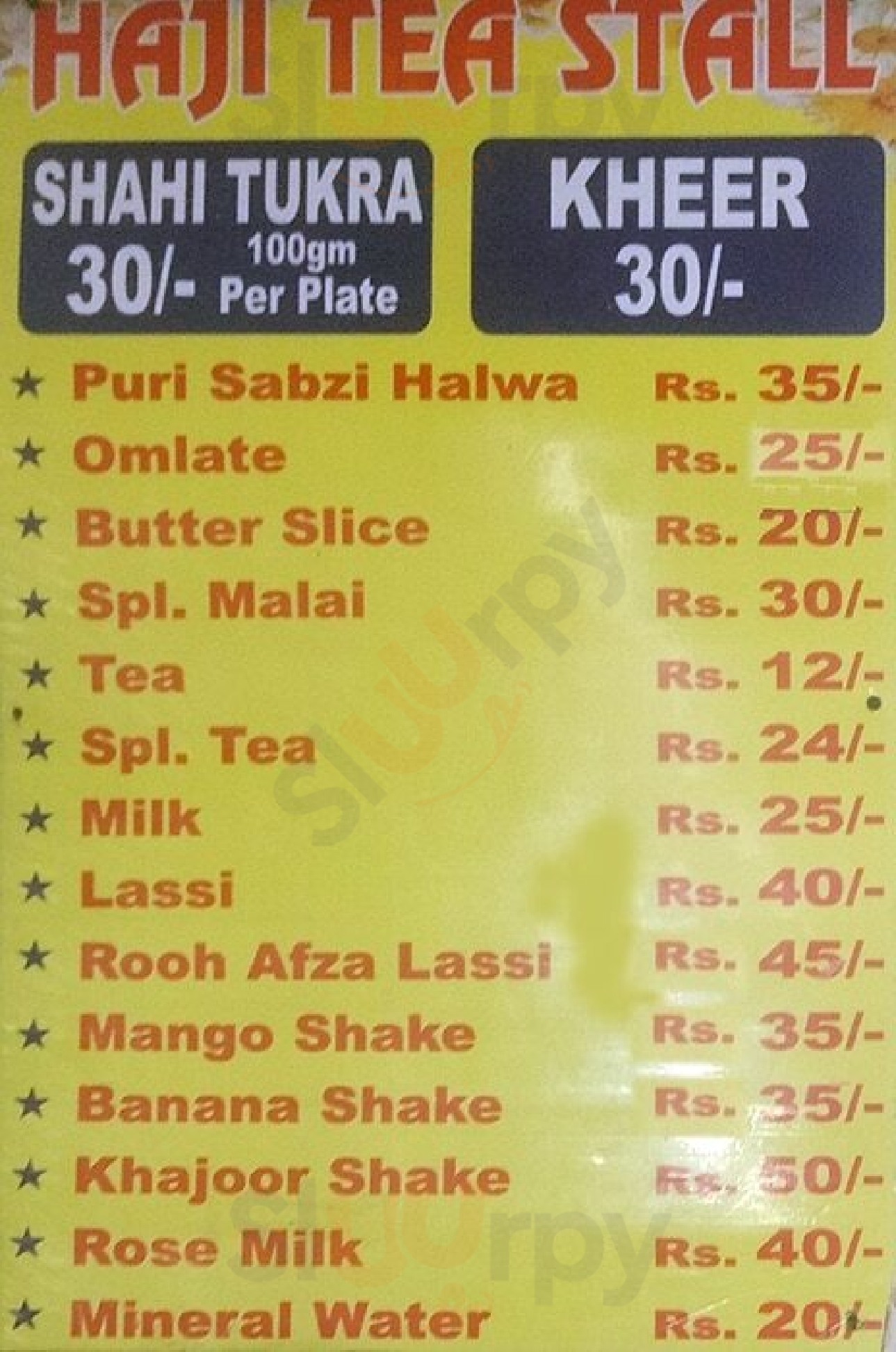 Haji Tea Point New Delhi Menu - 1