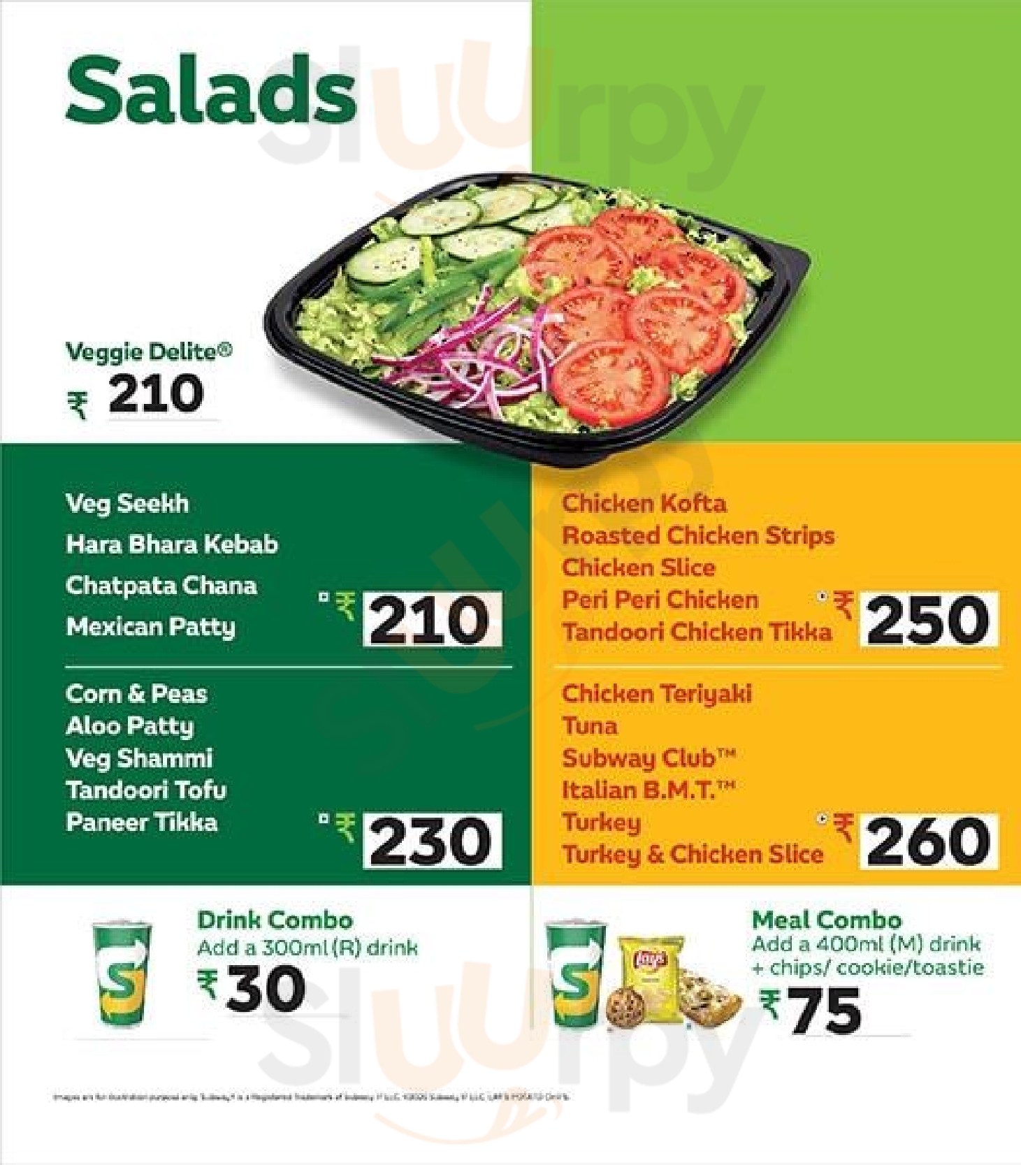 Subway Restaurant Mumbai Menu - 1